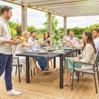 Outsunny Garden Table Extendable Dining Table 140/240x90 cm Black