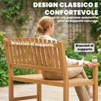 Outsunny 2-Person Garden Bench, FSC Acacia Wood, Slatted Seat and Backrest, Natural