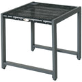 Garden Coffee Table with Tempered Glass Top and Rattan
