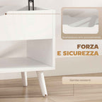 HOMCOM 75cm White Punched Coffee Table with Lift-Up Top and Hidden Storage