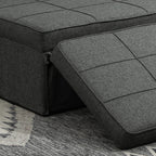 Sofa Bed 3 in 1 with Adjustable Backrest and Cushion, in Linen Effect Fabric, 95x179x78 cm, Grey