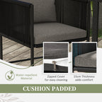 Opulent 3-Piece Garden Set by Outsunny: 2 Luxurious Chairs (50x51.5x67 cm) & Elegant Table (110x60x75 cm) in Composite Wood - Borgè