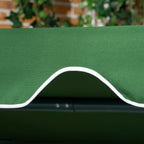 3-Seater Garden Swing in Steel and Teslin with Sunshade Roof, 172x110x153 cm, White and Green