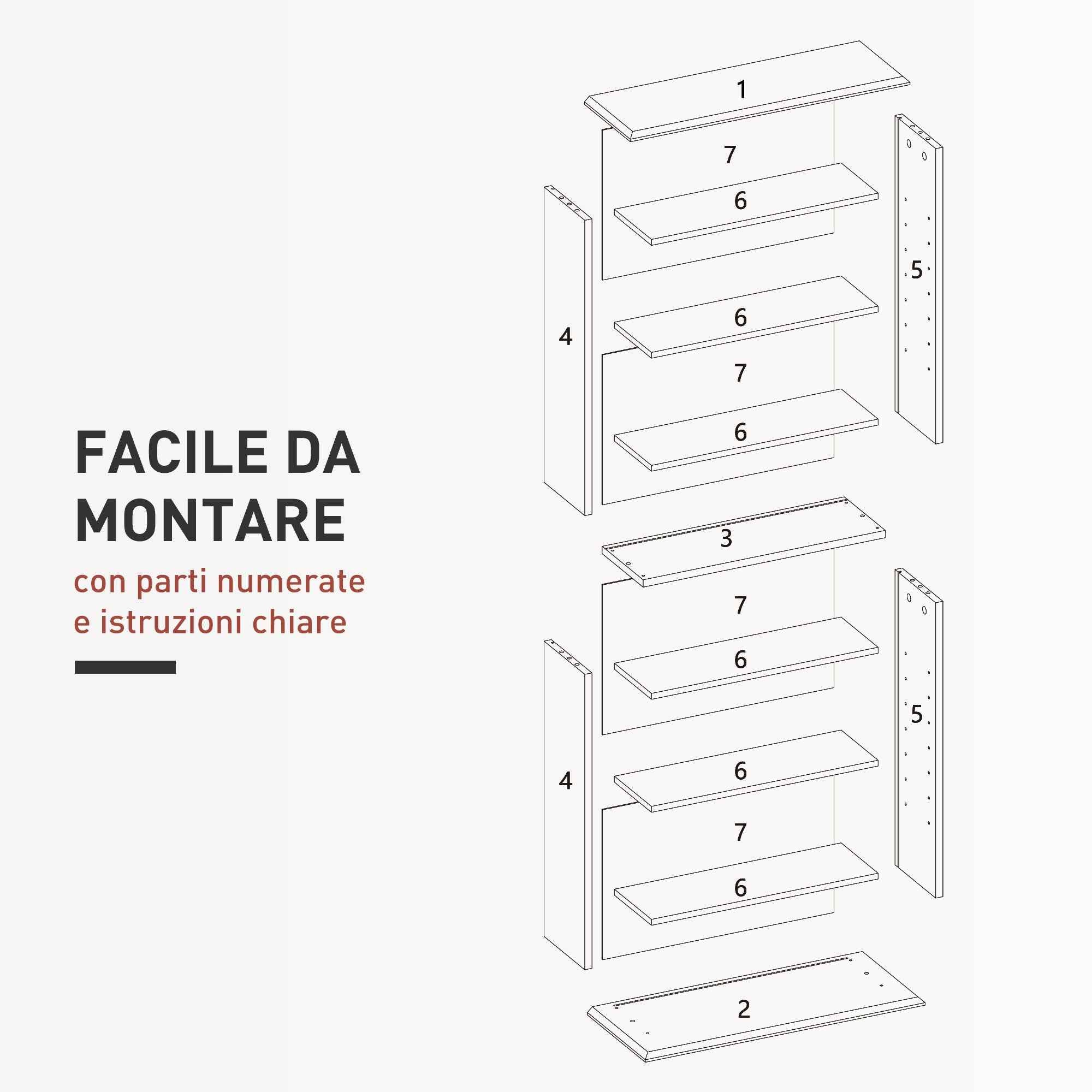 HOMCOM CD Storage Rack with 6 Adjustable Shelves, 360 CDs/185 DVDs Capacity, 58x24x124.5 cm, White