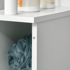 kleankin Bathroom Column with 2 Shelves and 2 Cabinets, Space-Saving Tall Cabinet 15.2x29.8x118 cm, White