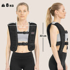 SPORTNOW Weighted Vest 8 kg with Adjustable Straps and Reflective Strips, in Neoprene and Sand, 43x33 cm, Black
