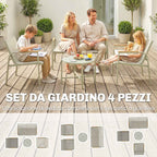 Outsunny Outdoor Sofa Set with Loveseat and 2 Armchairs, Green