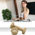 HOMCOM 9kg Fitness Dumbbell Set with Non-Slip Grip and Carrying Case, Multicolor