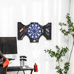 SPORTNOW Electronic Dartboard with 6 Darts and LCD Monitor for 31 Games, 83x45x4 cm, Black and Blue