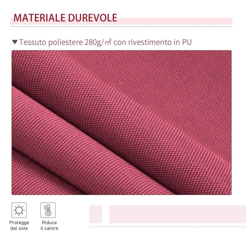 Outsunny Aluminum and Polyester Crank Roller Awning, 295x245cm, Dark Red