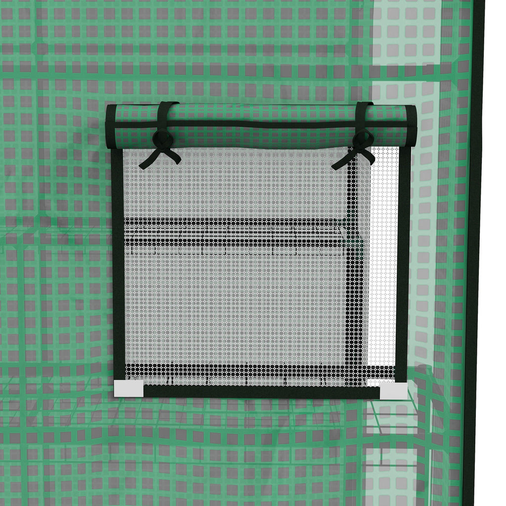 PE Cover for Garden Greenhouse with Hinged Door and Windows, 140x143x190cm, Green (COVER ONLY)