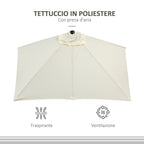 Space-Saving Crescent Wall-Mounted Umbrella with Crank Opening, Beige