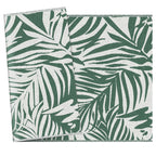 Reversible Outdoor Balcony and Terrace Rug with Leaf Pattern, 152x243 cm, Green and White