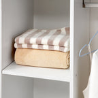 HomCom Wardrobe with Wooden Wheels, white, 80x40x128cm - Borgè