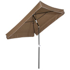 2x2m Outdoor Umbrella with Square Canopy, Adjustable and Portable, in Metal and Polyester, Coffee - Borge' Group Limited