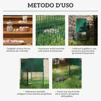 Small Live Animal Trap Cage with Double Door and Handle, 80x25x30cm, Dark Green