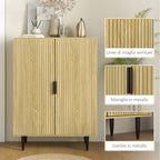 Space-Saving Shoe Rack for 15 Pairs of Shoes with 4 Adjustable Shelves, 80x38x110cm, Oak