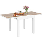 Extendable Garden Dining Table 80-160 cm for 4-6 Seats, White
