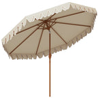 Garden Umbrella with Crank and Tilting, Air Vents and 8 Ribs, 2.7x2.4 m, Cream