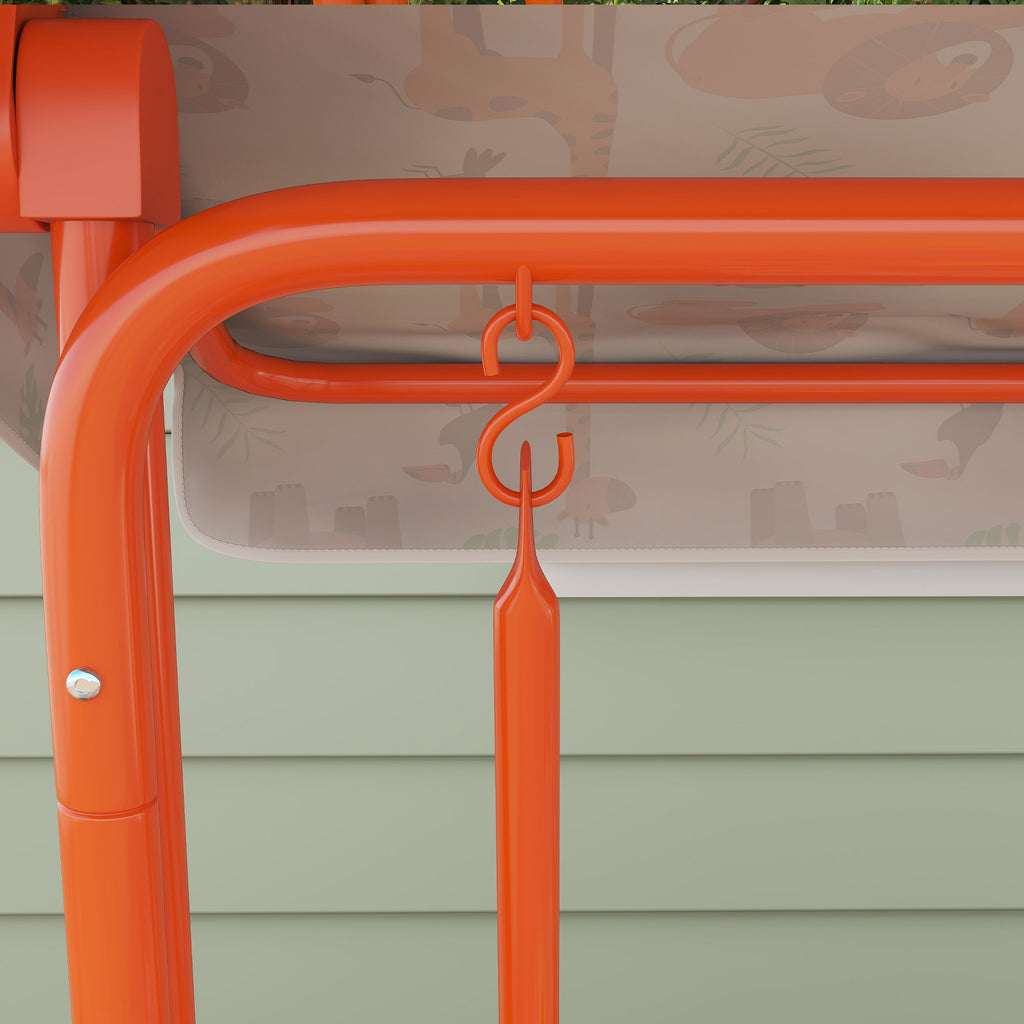 AIYAPLAY Children's Swing, 2-Seater Garden Swing, 112x75x120cm, Orange