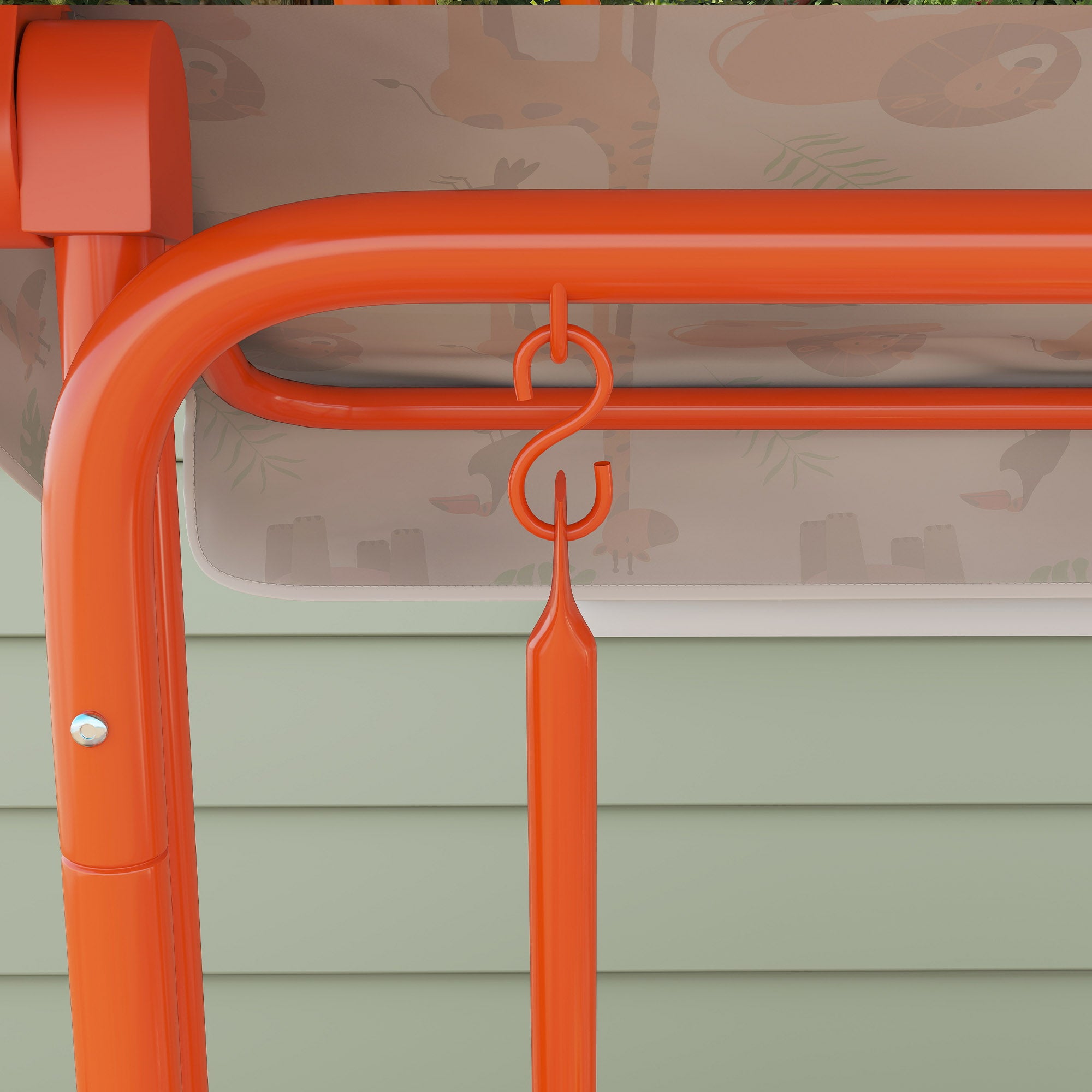 AIYAPLAY Children's Swing, 2-Seater Garden Swing, 112x75x120cm, Orange