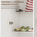 Modern Multipurpose Cabinet with 5 Shelves and Adjustable Levels, in Wood, 60x31.5x165 cm, White