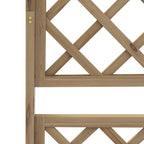 Outsunny bed for vegetable garden with trellis and pergola for climbing backgrounds with open background, 160x55x183cm, natural wood - Borgè