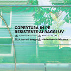 Outsunny 3x2 m Tunnel Greenhouse with Extra Shading Net, Windows and Zip Entrance, in PE and Steel, Green