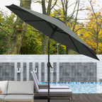 3x2.5 m Tilting Garden Umbrella with Crank Handle, Metal and Polyester, Dark Grey