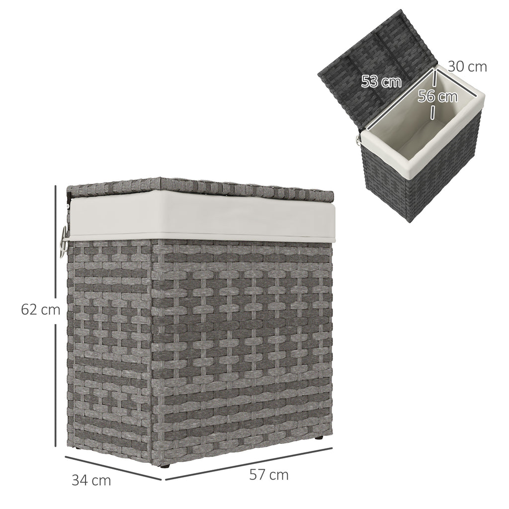 Outsunny basket garden container and house in rattan with internal fabric, 57x34x62cm, gray - Borgè