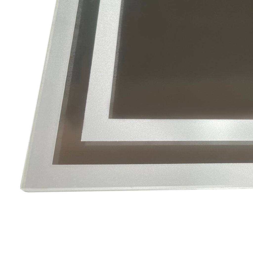 Kleankin Bathroom mirror with LED light 3 levels rectangular, anti -explaiming and touch switch, 90x70cm - Borgè