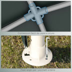 Outsunny Garden Gazebo 2.7x2.7 m with Pegs and Ropes, Steel Frame and PE Coating, Dark Green