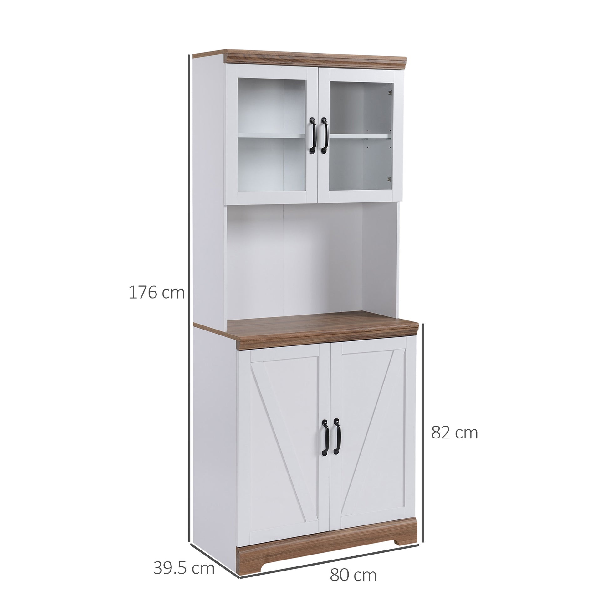 Homcom dispensate MDF kitchen with higher and less than 2 doors and work surface, 72x40x178 cm - Borgè