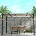 3x3m Polyester Pergola Gazebo Cover with Pockets and Straps, 488x122cm, Cream White