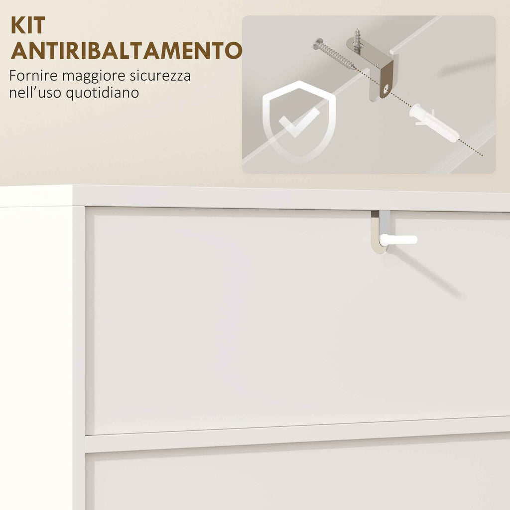 HOMCOM Modern Bathroom Cabinet with 2 Open Shelves and Soft-Close Doors, 60x31.8x93 cm, White