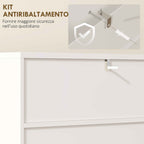 HOMCOM Modern Bathroom Cabinet with 2 Open Shelves and Soft-Close Doors, 60x31.8x93 cm, White