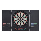 Electronic Dartboard with Automatic Scoring, 12 Darts and 6 Displays, 51x6.5x57cm, Black