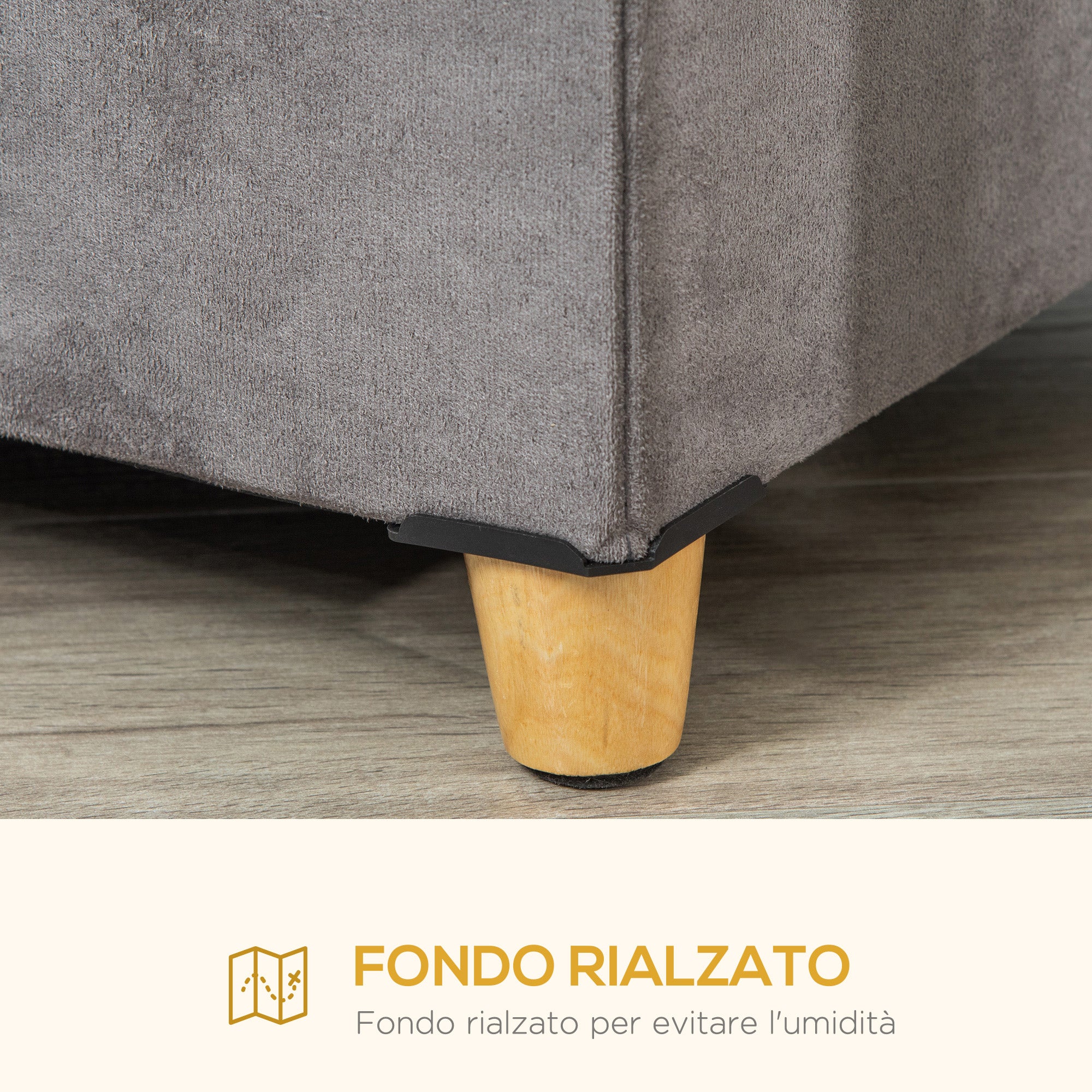 Cat House Footstool with Removable and Washable Cushion, Grey