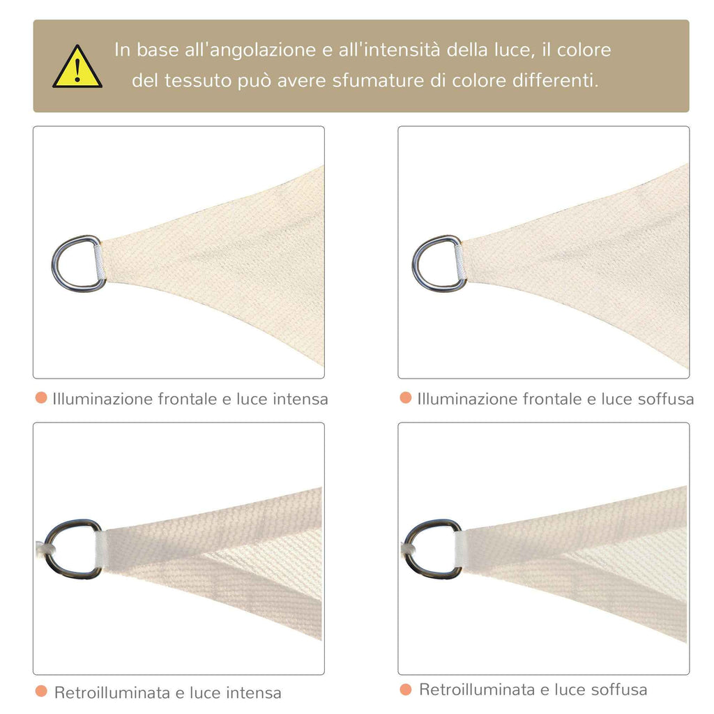 Outsunny 4 x 6m Rectangular Sun Shade Sail, 185g HDPE UV Protection Awning, Cream