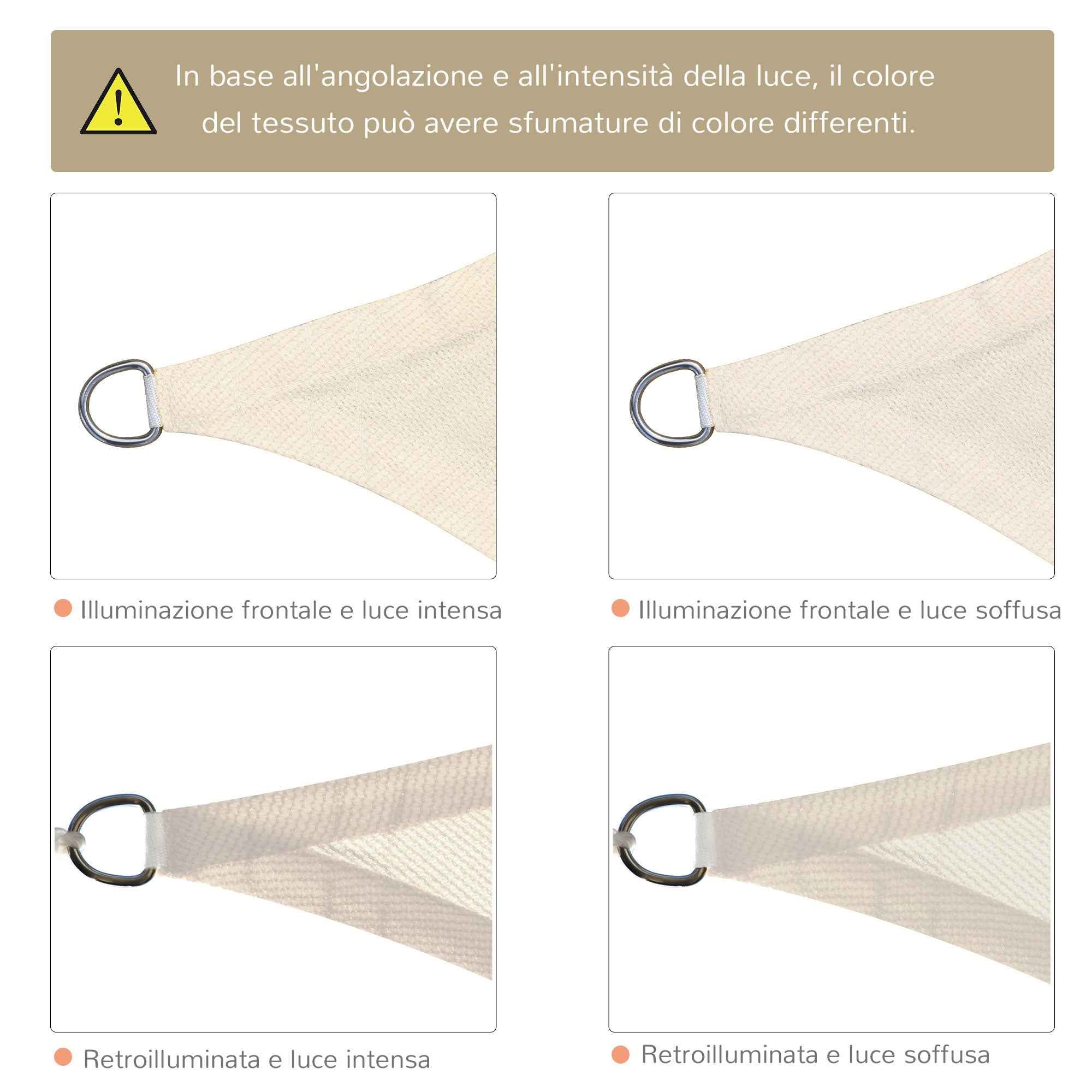 Outsunny 4 x 6m Rectangular Sun Shade Sail, 185g HDPE UV Protection Awning, Cream