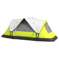 Outsunny 4-person Camping Tent with 2 Separate Spaces, in Polyester and Fiberglass, 450x215Px180 cm, Green - Borgè