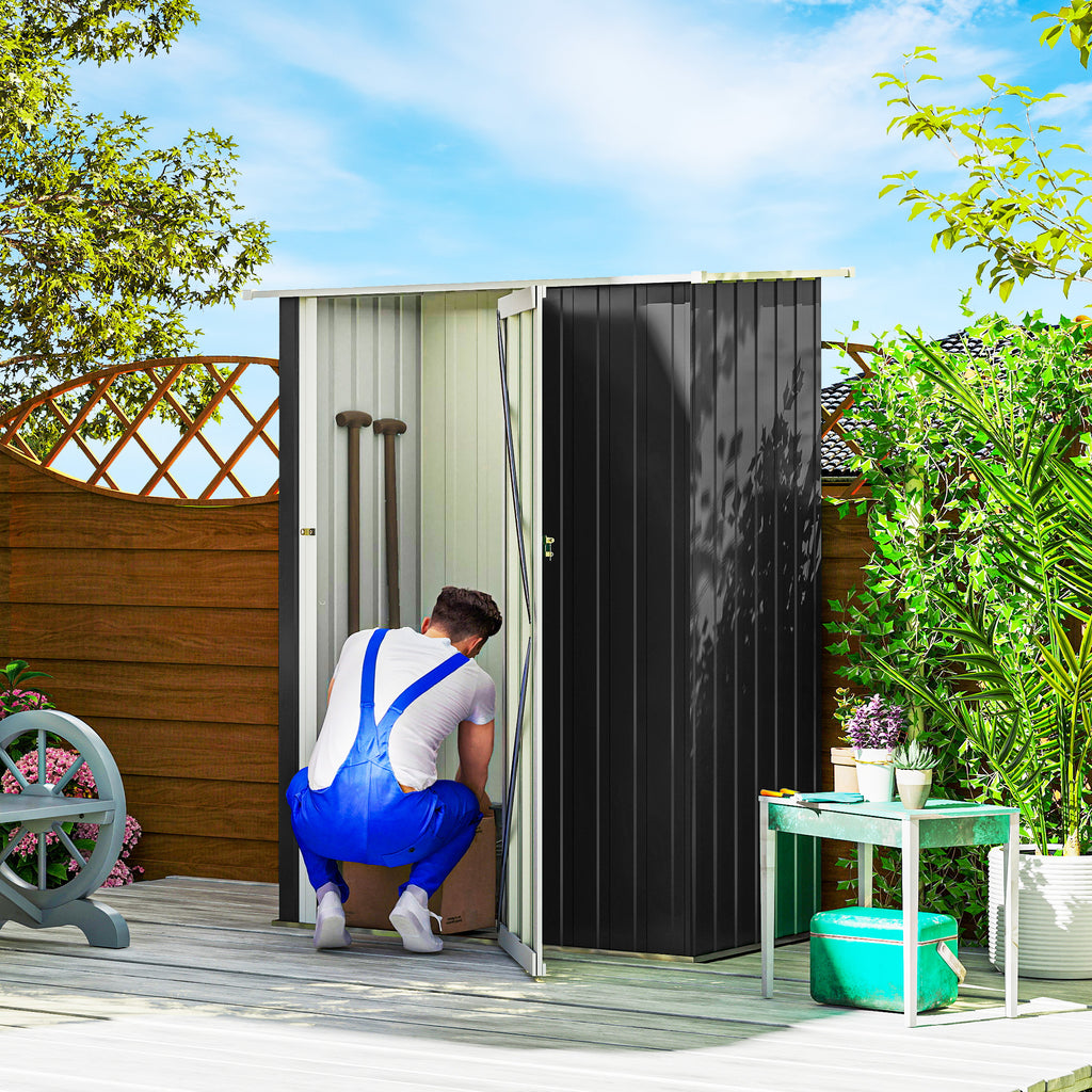 Outsunny Waterproof Steel Tool Shed 142x84x189cm