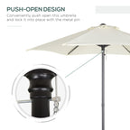Outusnny Garden Umbrella 2x2m Round with Central Aluminum Pole, Beige - Borgè