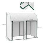 2m² Garden Greenhouse, 2 Roller Doors, 140g/m² Anti-UV PE Cover, 2x1x1.78m, White