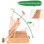 Beech Wood Easel with Lower Drawer, Adjustable Height and Angle, 42x36x12.5 cm