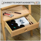 Vinsetto Height-Adjustable Painter's Easel with Drawer, Beech Wood, 43.5x43x150-190 cm