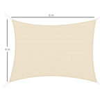 Outsunny 4 x 6m Rectangular Sun Shade Sail, 185g HDPE UV Protection Awning, Cream