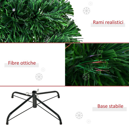 CHRISTMAS TREE - Artificial Christmas Tree 150cm with Optical Fibers and LED Lights, Luminous Christmas Tree with 180 Branches, Green