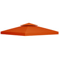 Outsunny 3x3m 2-Tier Heavy Duty Polyester Gazebo Cover with 8 Drain Holes, Rust Red
