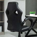 Height Adjustable Gaming Chair, Office Chair with Rocking Function, Swivel and Reclining, 71x61x108-118 cm, Black